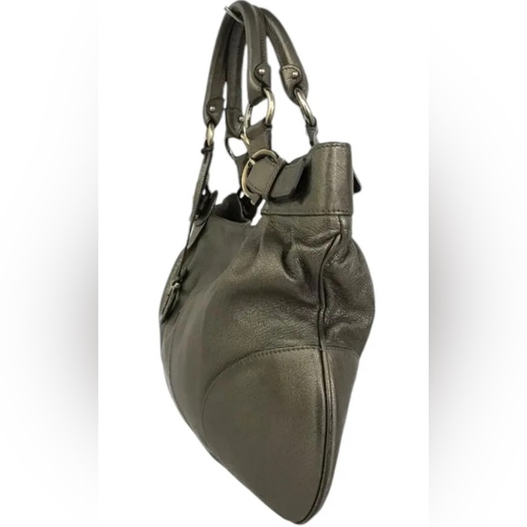 Salvatore Ferragamo Metallic Silver Leather Handbag, Authentic - Picture 5 of 10